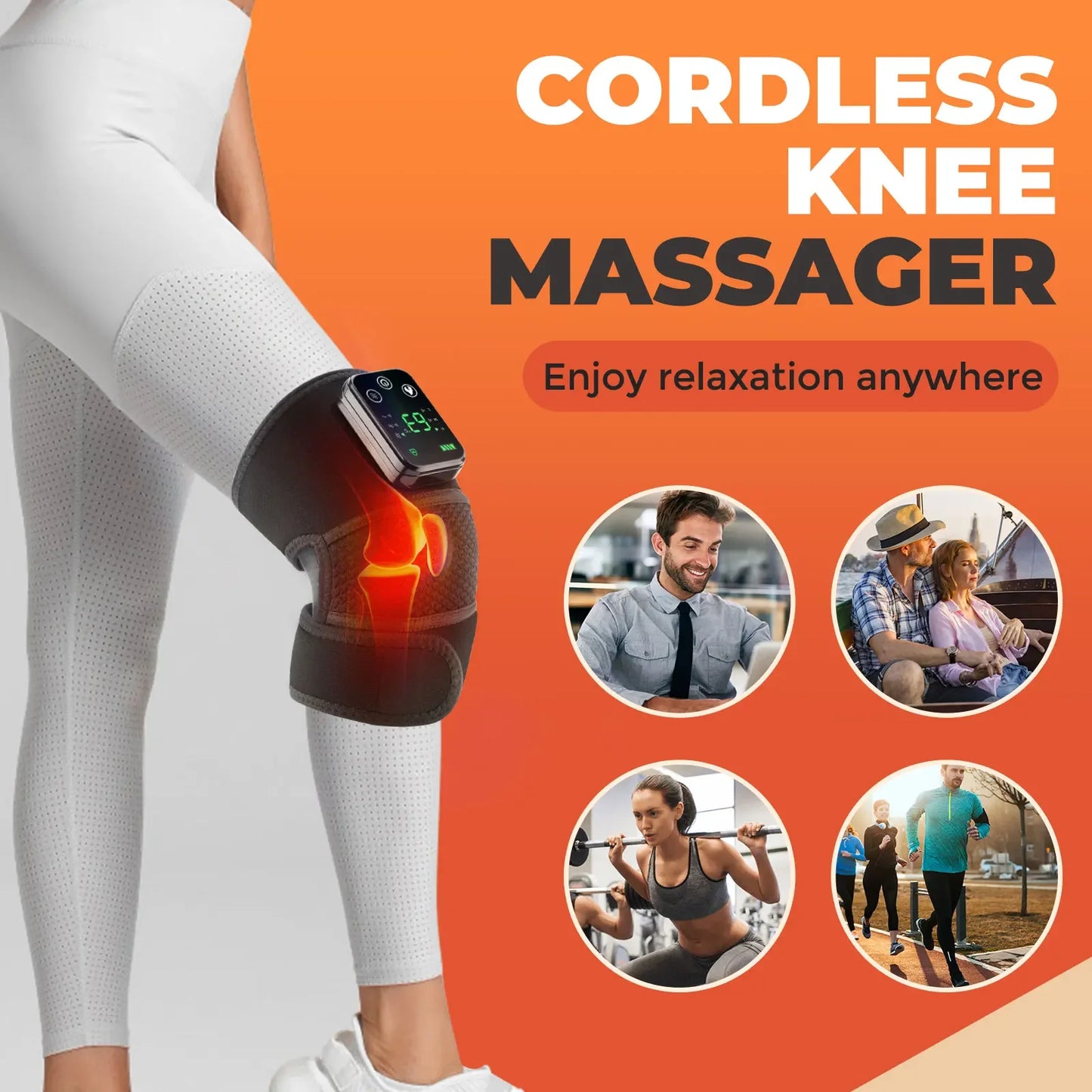 Electric Heated Vibration Knee Massage Physiotherapy Pad - 3-in-1 Massager for Shoulder and Elbow Pain Relief with Hot Compress