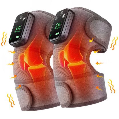Electric Heated Vibration Knee Massage Physiotherapy Pad - 3-in-1 Massager for Shoulder and Elbow Pain Relief with Hot Compress