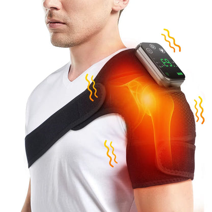 Electric Heated Vibration Knee Massage Physiotherapy Pad - 3-in-1 Massager for Shoulder and Elbow Pain Relief with Hot Compress